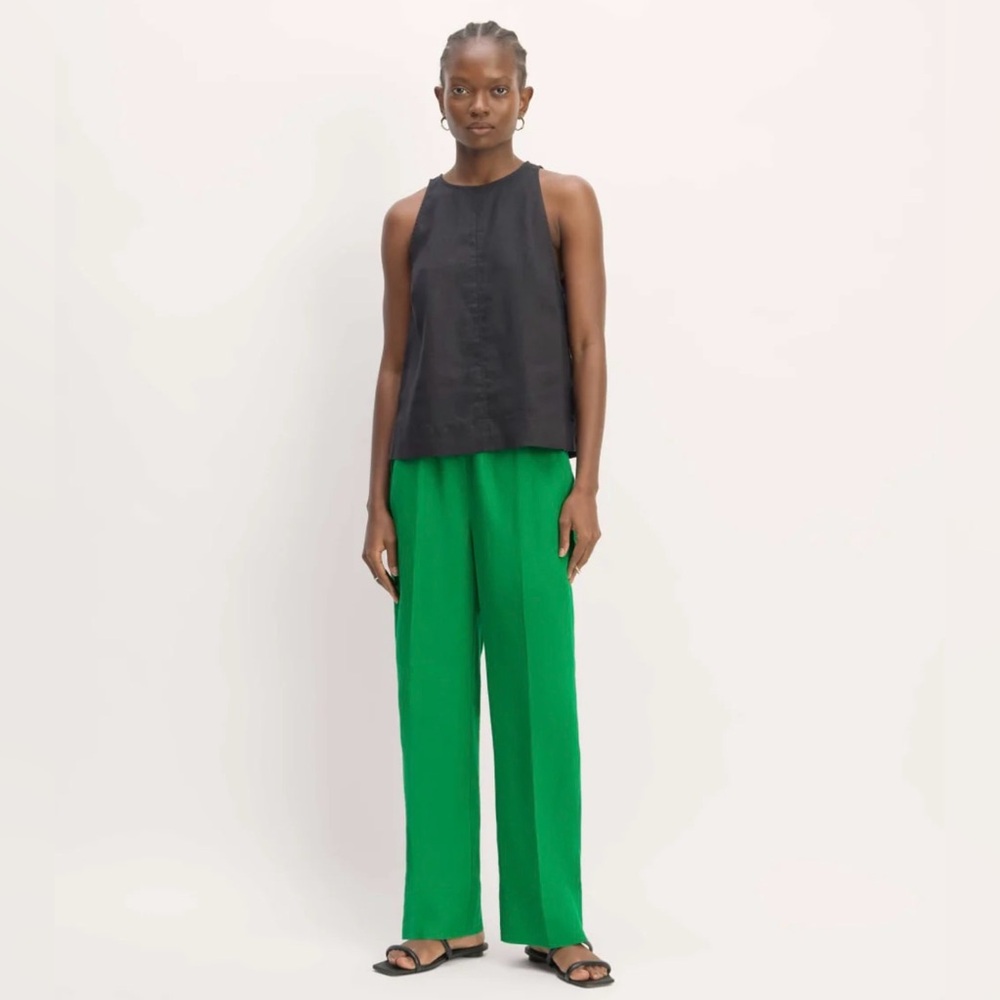 Everlane Green Wide Leg Linen Pants Size Large